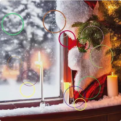 DrugHub broken-circle captcha with winter window scene